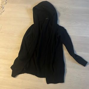 Aritzia talula black knit hooded cardigan